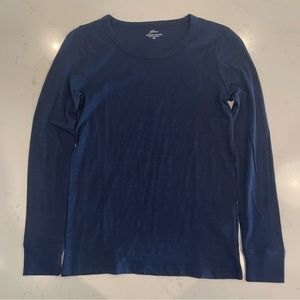 J. Crew : Vintage Cotton Long Sleeve Tee : Navy Blue : XS